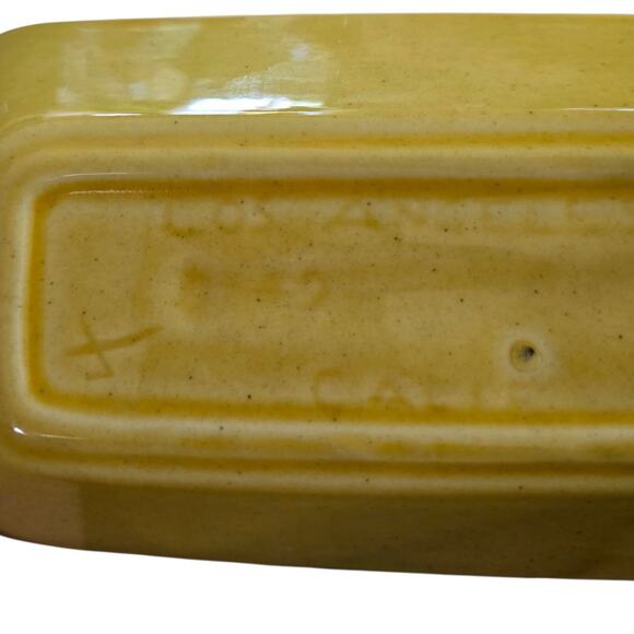 VTG Los Angeles Potteries Yellow Cracker Serving Dish #49 MCM Bread Tray 1969 - Picture 4 of 9